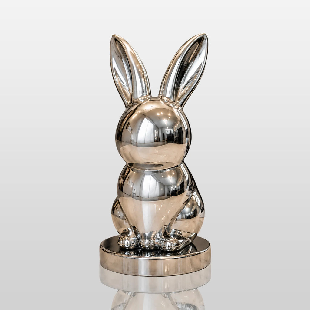 PREMIER Stainless Steel Table Top Sculpture with Cute Rabbit Design for Entry Console, Vanity or Window Sill PSSS-305
