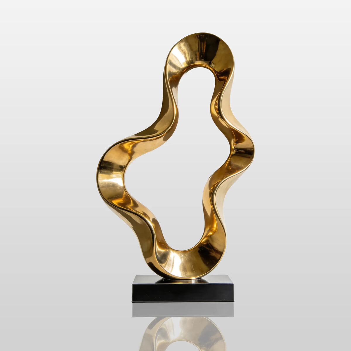 PREMIER Stainless Steel Table Top Sculpture with Gold Mirror Polished Abstract Design for Modern Interior Spaces PSSS-199