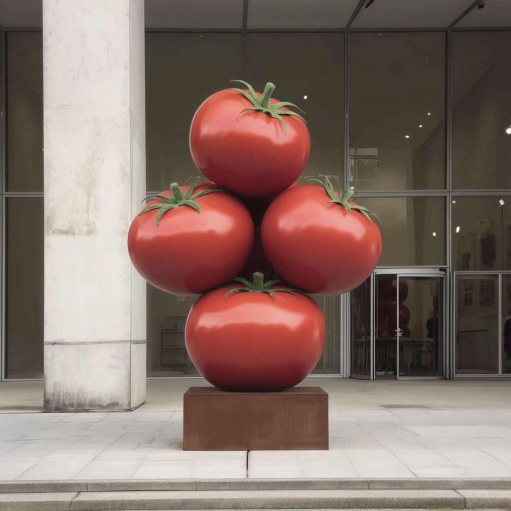 PREMIER Stainless Steel Tomato Sculpture for Public Art Installations and Commercial Spaces PSSS-206
