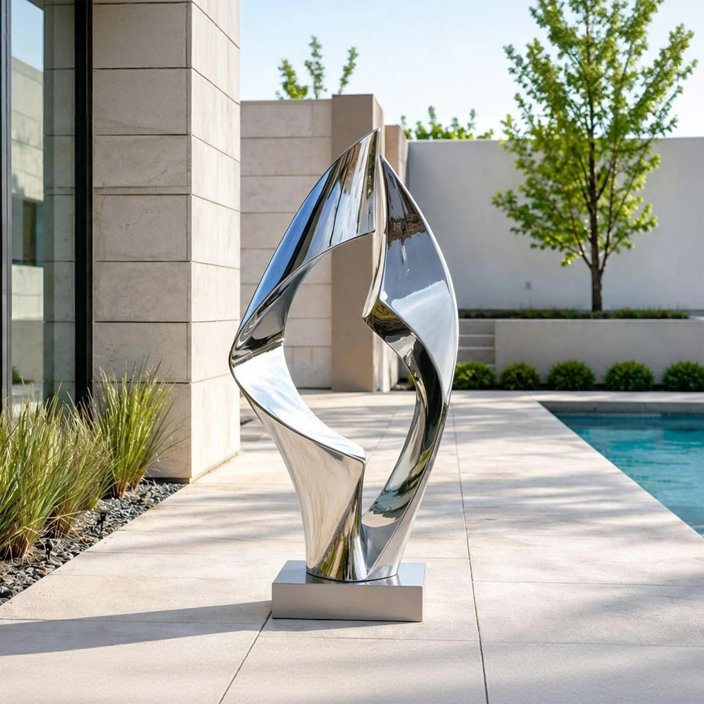 PREMIER Stainless Steel Twist Sculpture for Garden Poolside, Patio, Terrace or Backyard PSSS-327