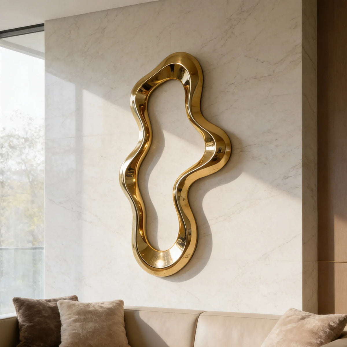 PREMIER Stainless Steel Wall Sculpture with Abstract Flowing Form for Modern Interior Decor PSSS-198
