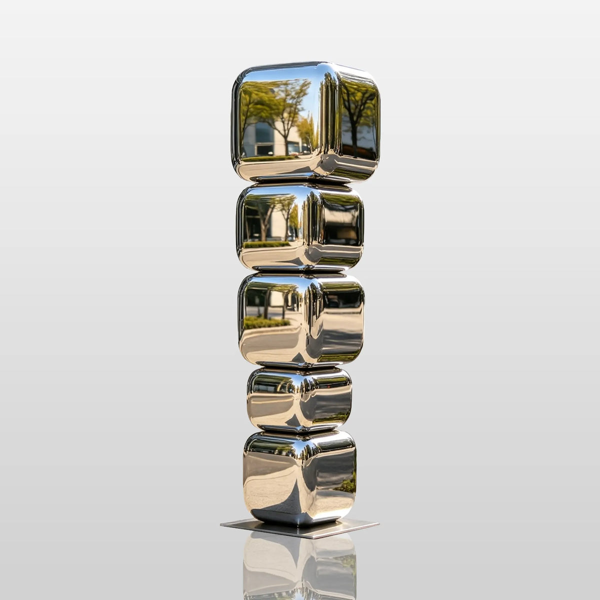 PREMIER Stainless Steel sculpture with Stacked Cube Design for Walkway, Office Entrance or Hotel PSSS-319