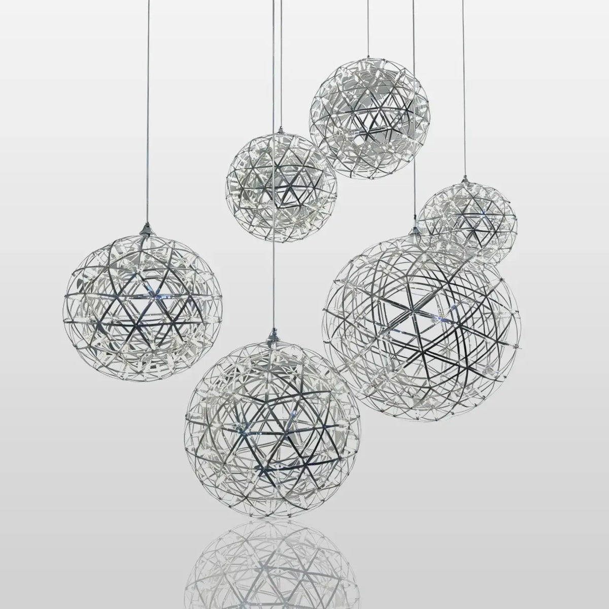 PREMIER Suspended Ball Sculpture in Stainless Steel for Hotel Lobbies, Luxury Shopping Malls and Commercial Spaces PSSS-270