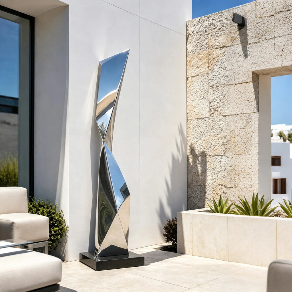 PREMIER Tall Stainless Steel Sculpture for Courtyard, Hotel or Home Garden PSSS-331