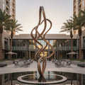 PREMIER Twisting Bronze Sculpture with Abstract Expressionism Design Ideal for Modern Gardens, Art Parks and Hotel Entrances PSB-149