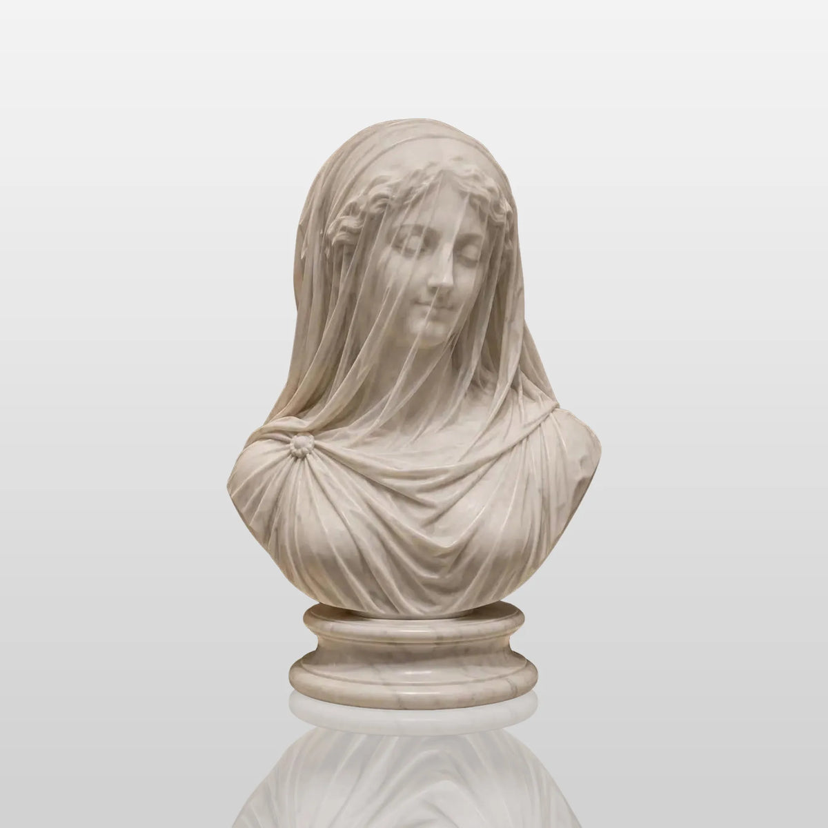 PREMIER Veiled Lady Marble Bust Statue for Study Desk, Living Room Shelf and Windowsill PSM-164