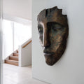 PREMIER Wall Mask Bronze Sculpture with Cracked Human Face Design for Living Rooms, Art Galleries and Other Interiors PSB-153