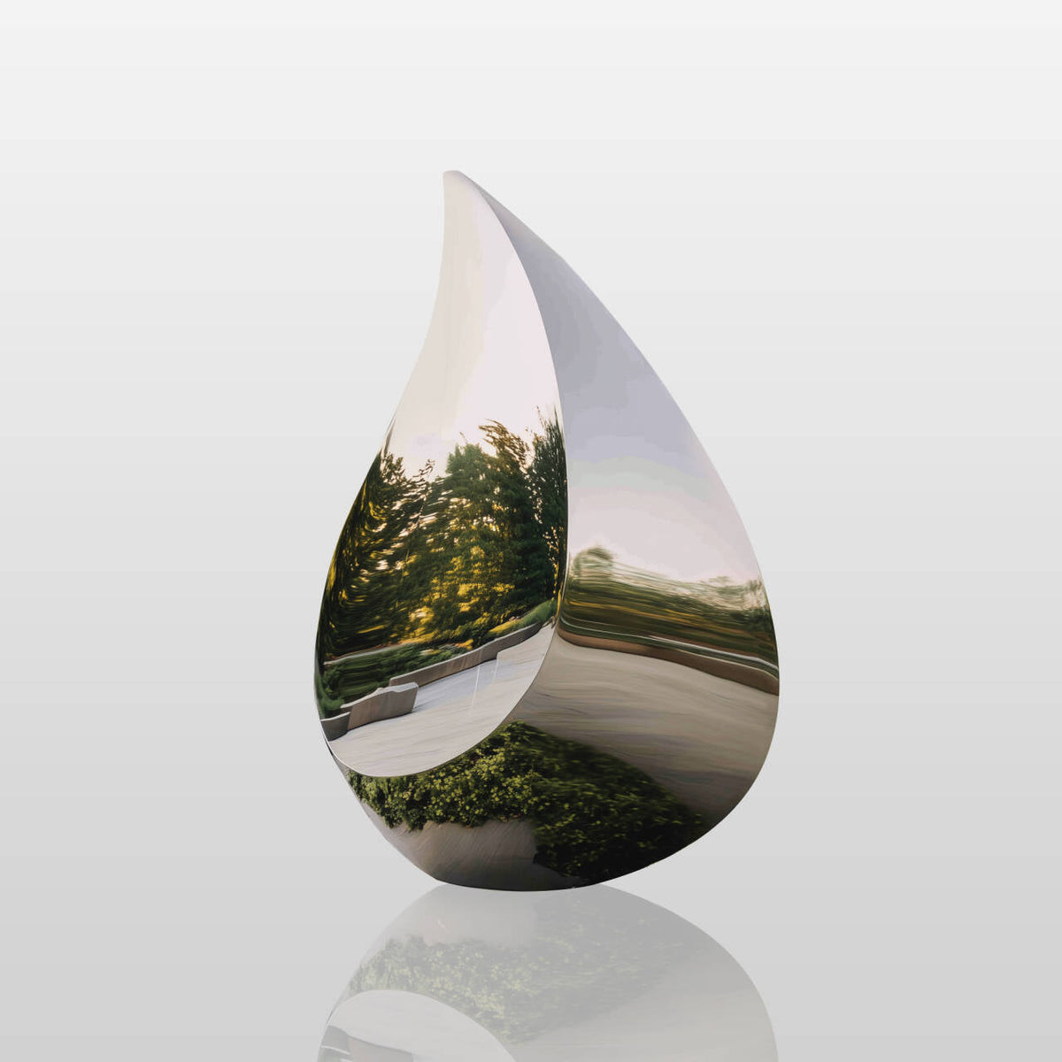 PREMIER Water Droplet Stainless Steel Sculpture with Reflective Mirrored Design for Scenic Areas PSSS-212