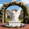PREMIER White Marble Angel Sculpture with Classical Style Perfect for Gardens, Courtyards and Churches PSM-101