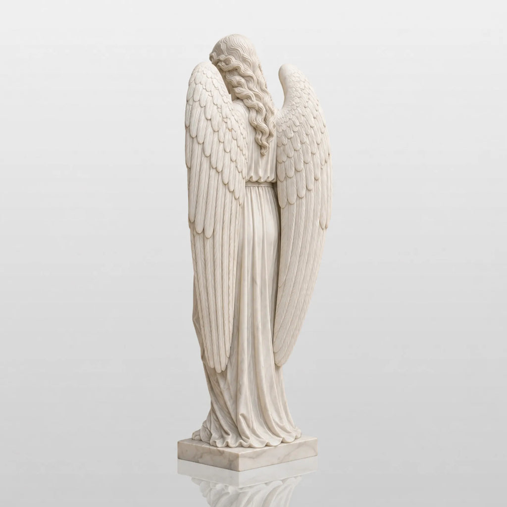 PREMIER White Marble Angel Statue for Entry Hall, Grand Foyer, Hotel Lobby or Church PSM-173