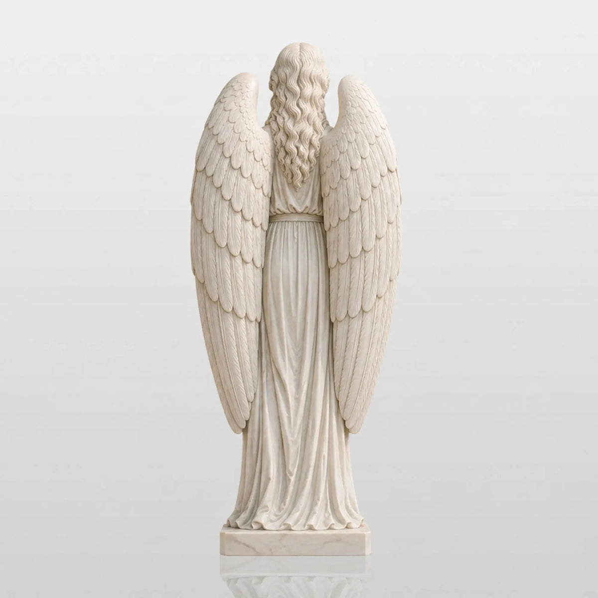 PREMIER White Marble Angel Statue for Entry Hall, Grand Foyer, Hotel Lobby or Church PSM-173