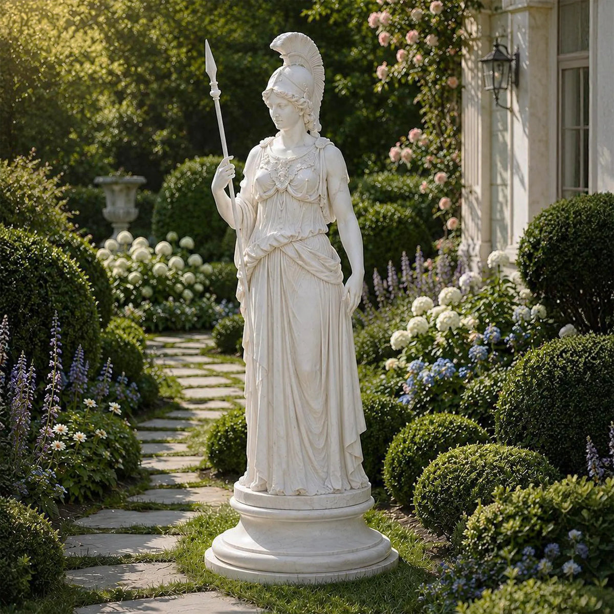 PREMIER White Marble Athena Statue for Backyard, Private Garden, Church or Public Park PSM-187
