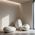 PREMIER White Marble Pebble Sculpture Set with Modern Abstract Style Ideal for Living Rooms, Hotel Lobbies and Offices PSM-102
