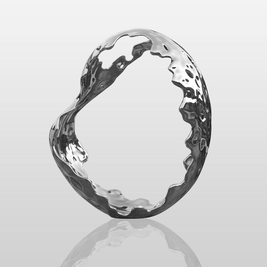 PREMIER Abstract Hollow Irregular Ring Stainless Steel Sculpture in Mirror Polished Modern Liquid Form for Garden Villa Landscape PSSS-246