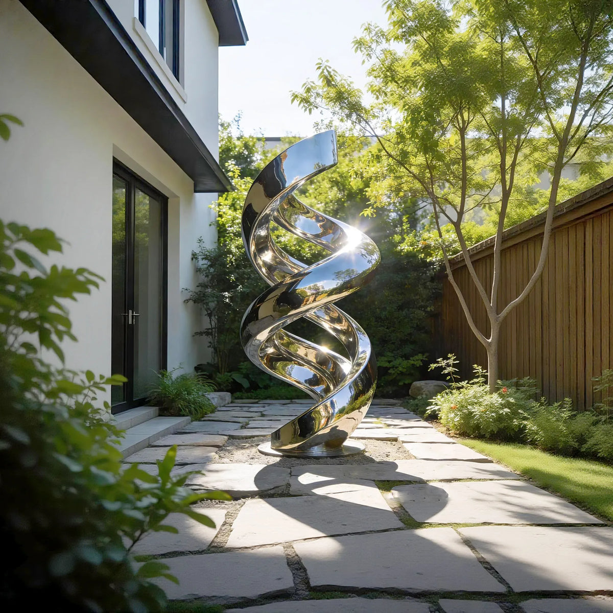 PREMIER Abstract Mirror Polished Spiral Stainless Steel Sculpture for Outdoor Garden Yard PSSS-241