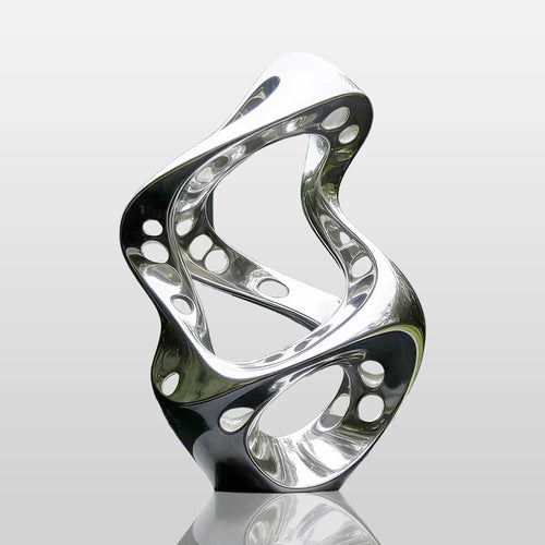 PREMIER Abstract Mirror Polished Twisted Stainless Steel Sculpture Silver Metal Art for Water Feature PSSS-240