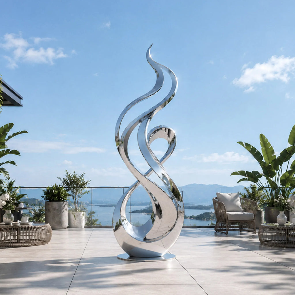 PREMIER Abstract Modern Sculpture in Stainless Steel for Plaza or Landscape Decor PSSS-274