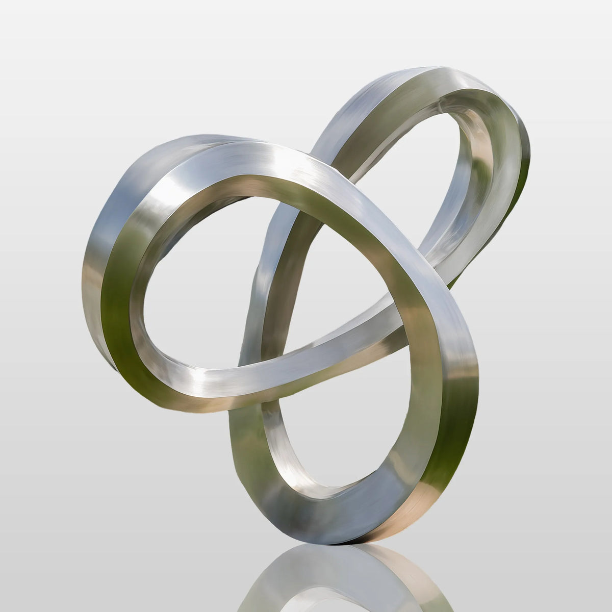 PREMIER Abstract Polished Stainless Steel Loop Sculpture with Silver Metal Art for Outdoor Garden Decor PSSS-238