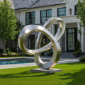 PREMIER Abstract Polished Stainless Steel Loop Sculpture with Silver Metal Art for Outdoor Garden Decor PSSS-238