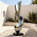 PREMIER Abstract Twisted Spiral Stainless Steel Sculpture with Mirror Polished for Outdoor Garden Decor PSSS-228