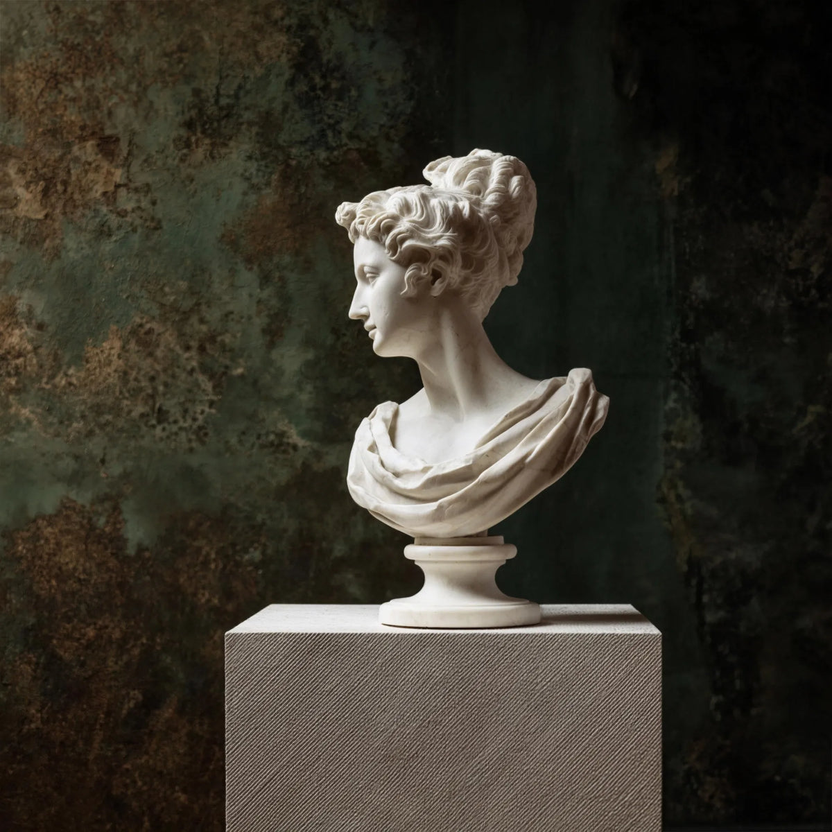 PREMIER Elegant Female Bust Sculpture, Classical Hand-Carved Stone Statue for Modern Home and Art Gallery Decor PSM-127