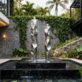 PREMIER Polished Wavy Water Fountain Stainless Steel Sculpture PSSS-220