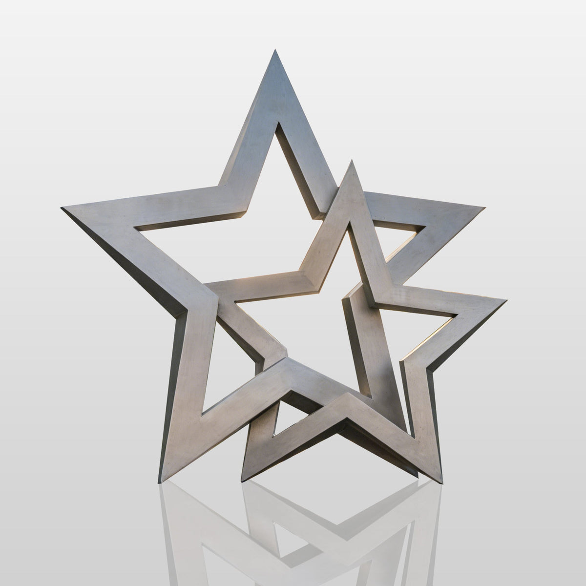 PREMIER Star Stainless Steel Sculpture with Modern Abstract Brushed Metal Style for Urban Plaza Garden Landscape Public Art Installation PSSS-243