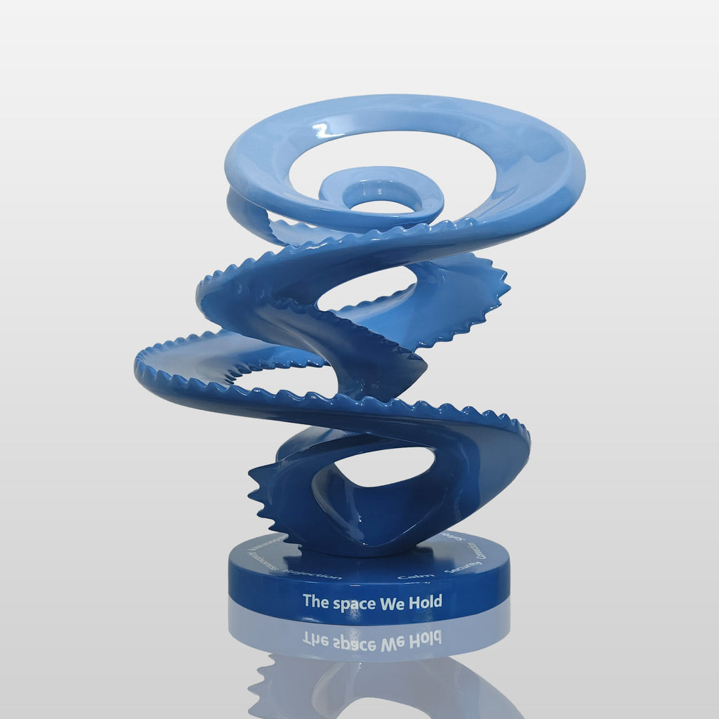 PREMIER Custom Blue Spiral Healing Text Sculpture 8.5"W x 10"H x 8"D PSIS-007