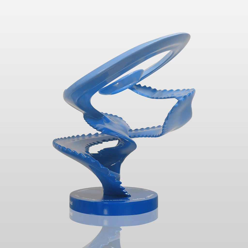 PREMIER Custom Blue Spiral Healing Text Sculpture 8.5"W x 10"H x 8"D PSIS-007