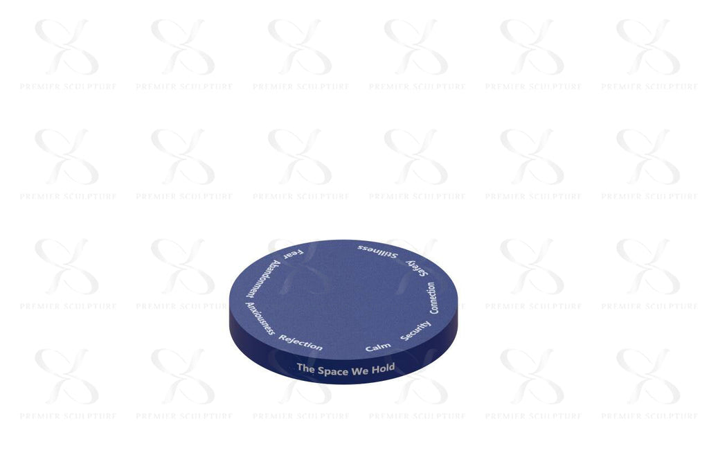 PREMIER Custom Blue Spiral Healing Text Sculpture 8.5"W x 10"H x 8"D PSIS-007