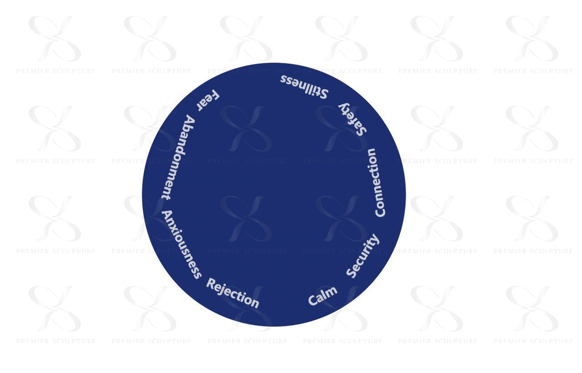 PREMIER Custom Blue Spiral Healing Text Sculpture 8.5"W x 10"H x 8"D PSIS-007