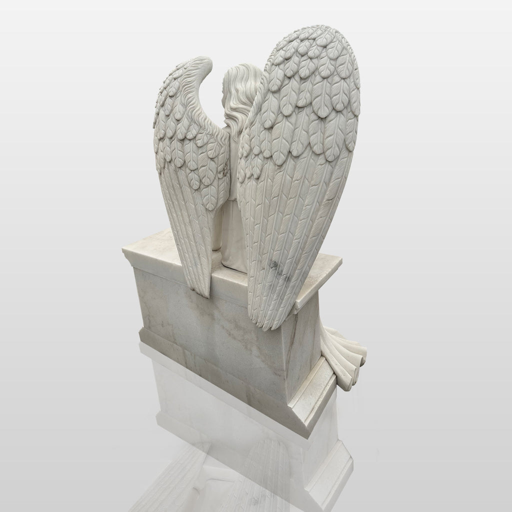 PREMIER Headstone Marble Angel Tombstone Statue for Cemetery PSM-025