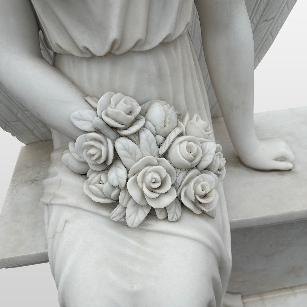 PREMIER Headstone Marble Angel Tombstone Statue for Cemetery PSM-025