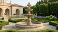 Classical three-tier natural stone fountain in a formal estate garden